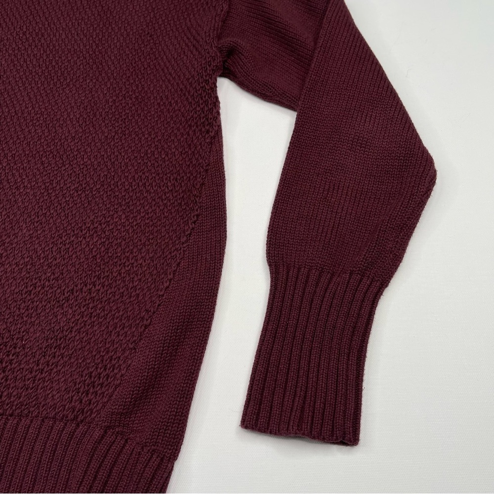 Athleta Sweater Turtleneck Breckenridge Maroon Chunky Knit Comfy Office Autumn - Picture 4 of 12